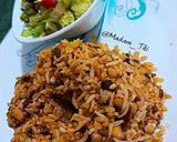 عکس مرحله 4 از دستور لوبیاپلو با گوشت چرخکرده و قارچ رژیمی 🍚
