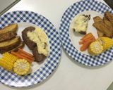 Foto langkah ke 9 dari resep Beef Steak Saus Keju with Potato Wedges.