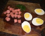 Foto del paso 2 de la receta: Ensalada de papas, huevo y salchichas