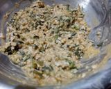 A picture of step 1 of Oats spinach and peas croquettes.