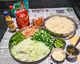 A picture of step 1 of Veg Hakka noodles.
