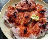 A picture of step 2 of Surmai and bangda fried fish.