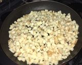 A picture of step 1 of Sincronizada with Chorizo and Potato Filling.