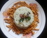 A picture of step 4 of Garlic jeera rice.