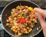 A picture of step 6 of Spicy potato capsicum curry chatpati aloo shimla mirch sabzi.