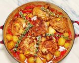 A picture of step 7 of Basque style chicken (Poulet Basquaise).
