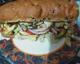 A picture of step 4 of Egg subwich.