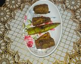 A picture of step 3 of Bharwa karela.