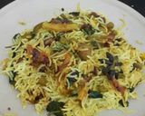 A picture of step 11 of Mushroom peas and corn biryani.
