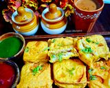 क्रिस्पी स्टफड ब्रेड पकोडा बाइट्स रेसिपी चरण 7 फोटो