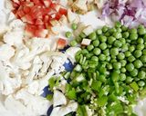A picture of step 1 of Maggi vegetable soup.
