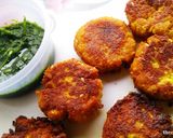 A picture of step 4 of Paneer (or Chaana) Cutlet / Pakoda with Dhania Chutney.