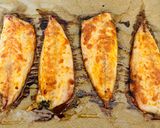A picture of step 3 of Mackerel with paprika in the oven.