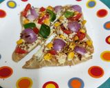 A picture of step 9 of Splash Of Colour ---- Traditional Festivities, Made Global, Pizza Paratha.