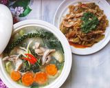 Hình bước làm 3 của món Cơm nhà hai món với bao tử heo