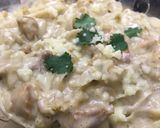 A picture of step 8 of Chicken Alfredo Pasta.