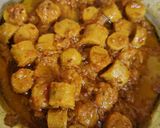 A picture of step 11 of Rajasthani gatta curry.