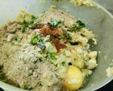 A picture of step 1 of Upma and peas kabab.