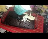 A picture of step 6 of Chocolate Tress leches Cake.