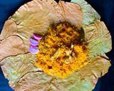 A picture of step 5 of Nati style Chicken biriyani Karnataka style biriyani.