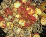 Foto langkah ke 7 dari resep Balado Teri Tempe Telur Puyuh.