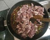 A picture of step 4 of Mutton Keema kaleji with paya punjabi style.
