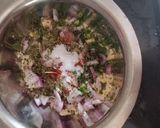 A picture of step 1 of Curd kadhi.