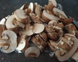 A picture of step 3 of Gnochi with Mushrooms and Pine Nuts.
