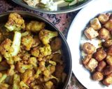 A picture of step 3 of Chilli gobhi with paneer.