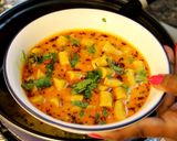 A picture of step 9 of Rajasthani Dahi Gatta.