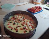 Babapiskótás gyümölcstorta recept fázis 2 fotója