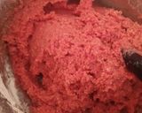 A picture of step 2 of Pink khichu/ red velvet khichu.