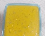 A picture of step 7 of Totapuri mango with sago and chia seeds Milk custard pudding.