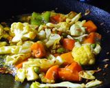 A picture of step 3 of Soupy mixed vegetable |no onion |no tomato.