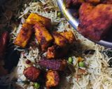 A picture of step 12 of Fried Spiced Paneer Biryani.