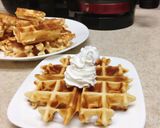 Hình bước làm 3 của món Bánh trứng sữa nướng, món ăn vặt (waffle)