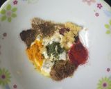 A picture of step 2 of Paneer with grilled aubergine.