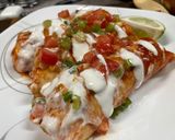 A picture of step 7 of Pork & Pepper Enchiladas.