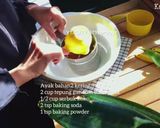 Gambar langkah 2 resipi MOIST CHOCOLATE CAKE (tak guna mixer).
