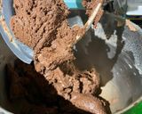 A picture of step 6 of Triple Chocolate Peanut Butter Fudge Cookies.