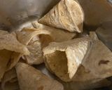 A picture of step 2 of Roti cone chaat.