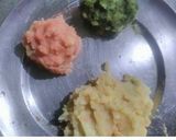 A picture of step 5 of Tricolour Aloo chat with Kulia chat.