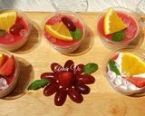 Hình bước làm 4 của món Pana cotta dưa hấu trái cây