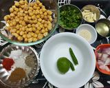 A picture of step 1 of Falafel with Hummus.