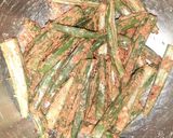 A picture of step 5 of Kurkuri Bhindi fry.