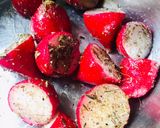 A picture of step 2 of Herby Roasted Radishes.
