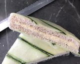 Une image de l'étape 5 de Club sandwich au concombre - mousse de jambon.