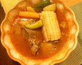 A picture of step 7 of Mole de Olla.