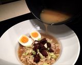 รูปขั้นตอนการทำที่ 4 ของ บะหมี่7-11(นิสชินหอยลายไข่ต้มมะม่วงเปรี้ยว)