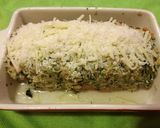 Csőben sült gombás, cukkinis cheddar sajtos lazacfilé recept fázis 4 fotója